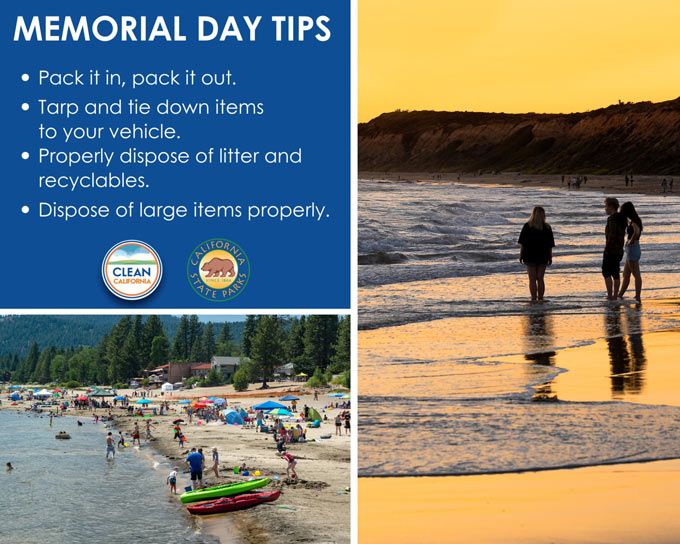 State Parks Caltrans Memorial Day Collage