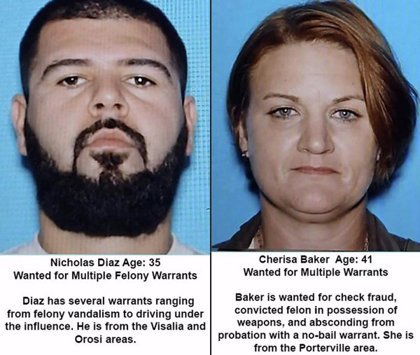 TCSO wanted Baker and Diaz