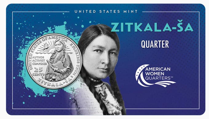 United States Mint 2024 American Women Quarters Honoring Zitkala Sa