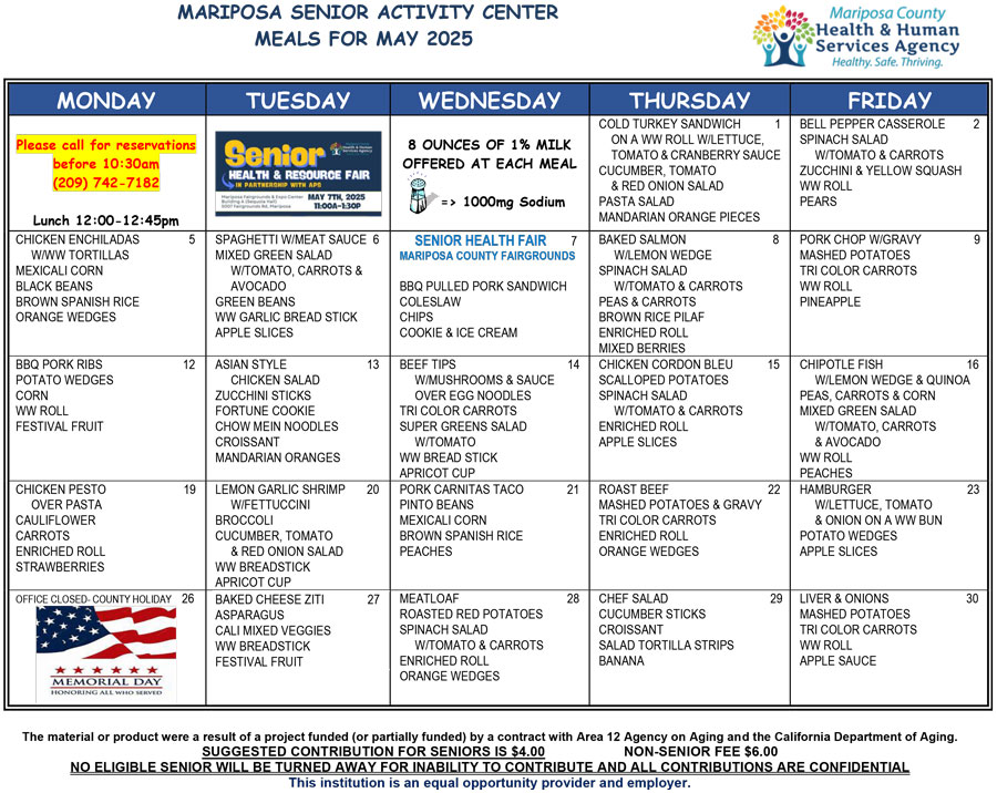 May Menu