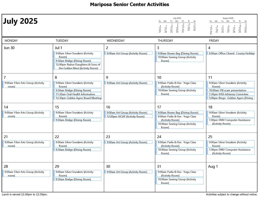 July activities