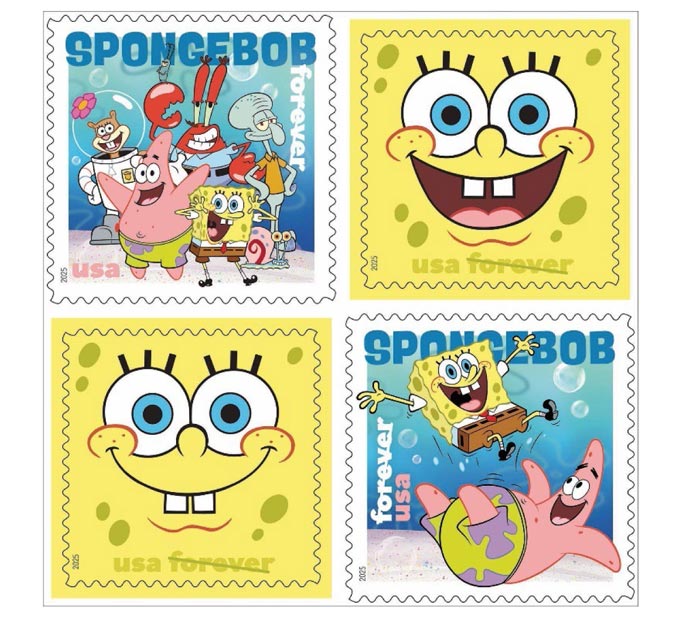 usps spongebob squarepants iconic characters to be featured on new forever stamps 1