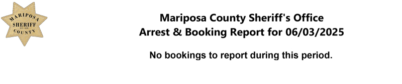 mariposa county booking report for june 3 2025