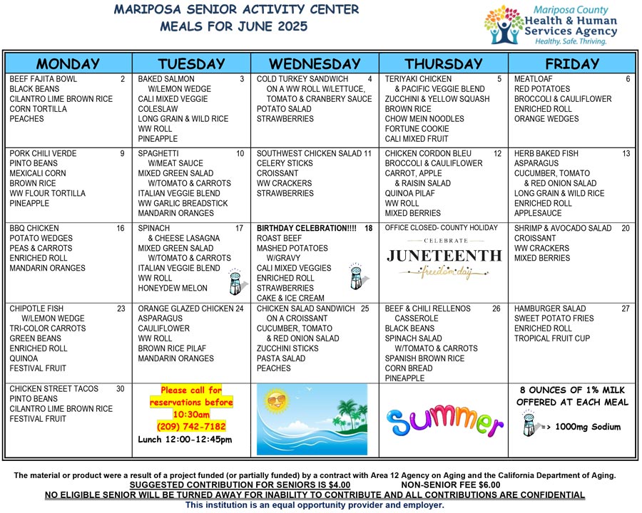 June Menu