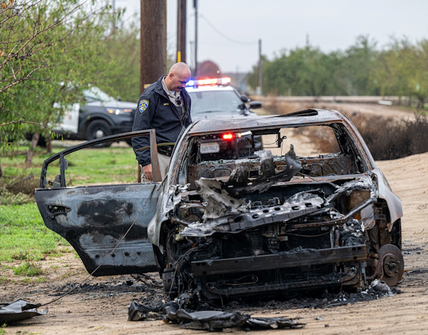 Merced CHP burned vehicle