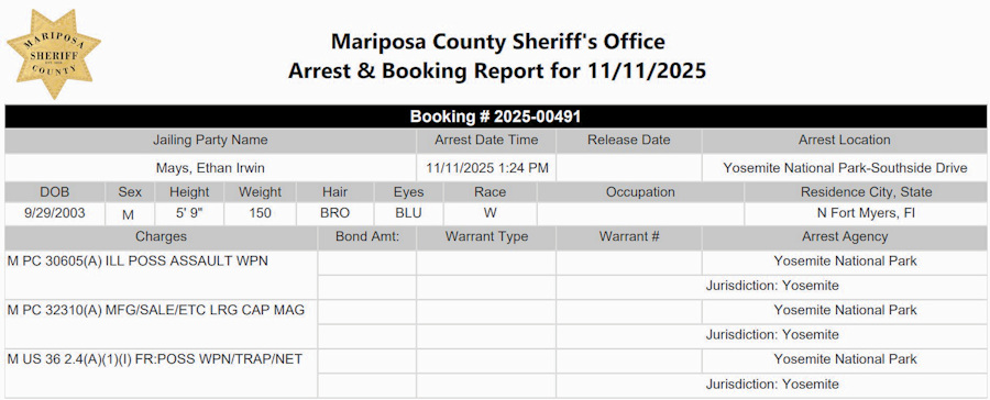 mariposa county booking report for november 11 2025