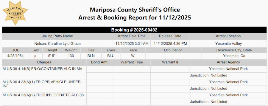 mariposa county booking report for november 12 2025