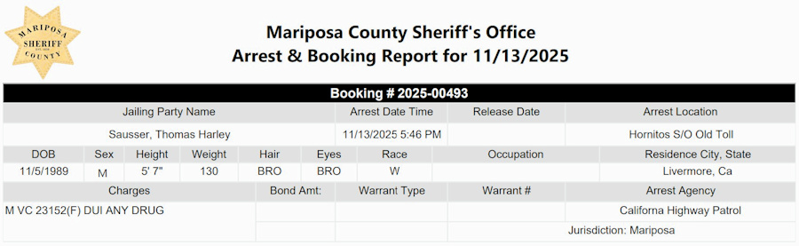 mariposa county booking report for november 13 2025