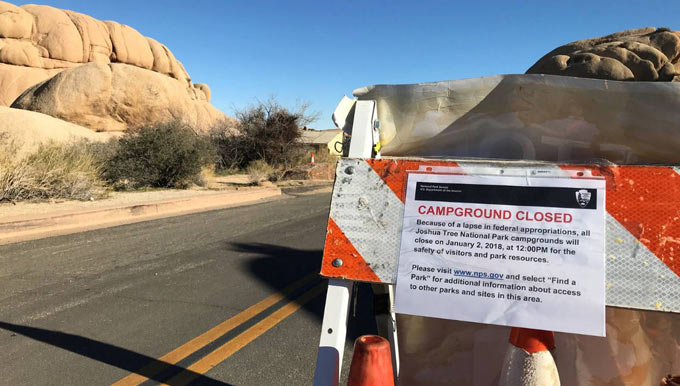National Parks Conservation Association closed sign
