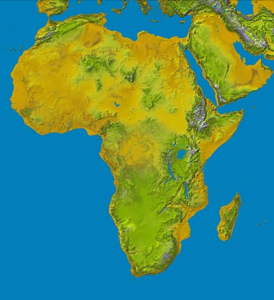 africa Topography of africa nasa