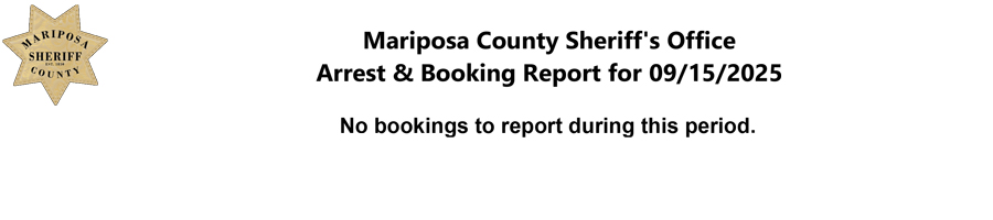 mariposa county booking report for september 15 2025