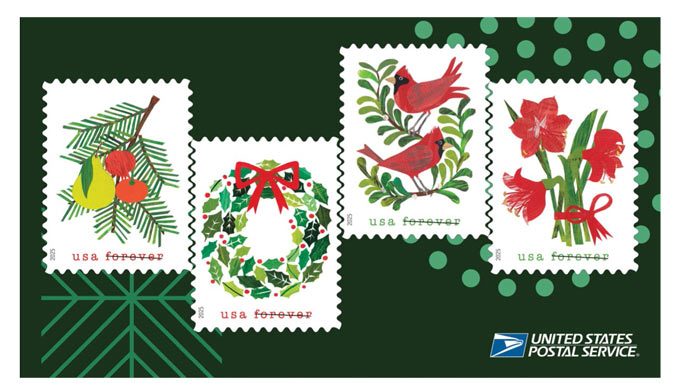 usps unveils holiday cheer stamps 1