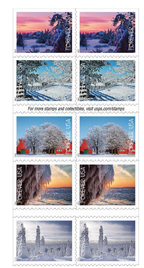 usps922 usps releases winter landscapes stamps 1