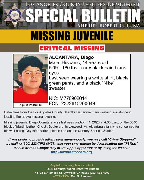 LASD missing Alcantara