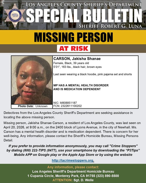 LASD missing Carson
