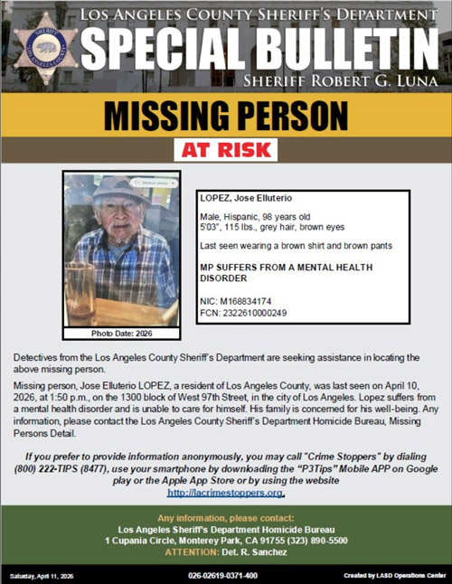 LASD missing Elluterio