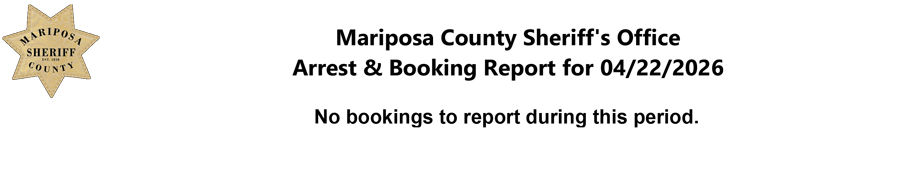 mariposa county booking report for april 22 2026