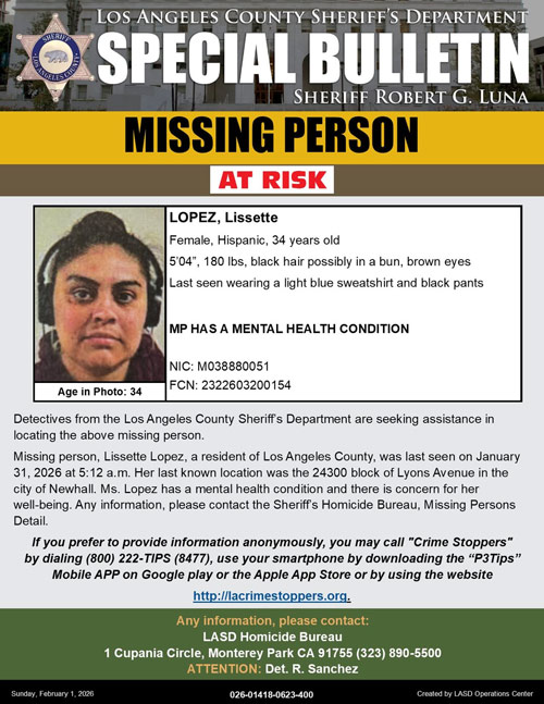 LASD missing Lopez