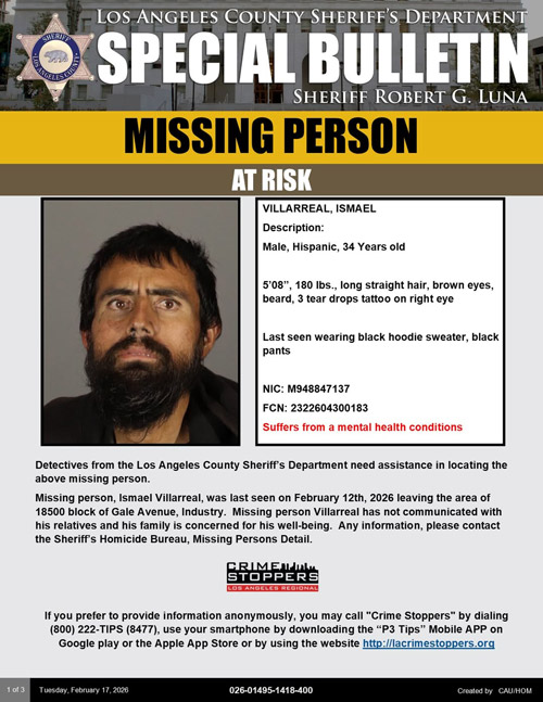 LASD missing Villarreal