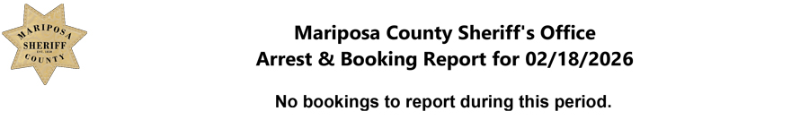 mariposa county booking report for february 18 2026