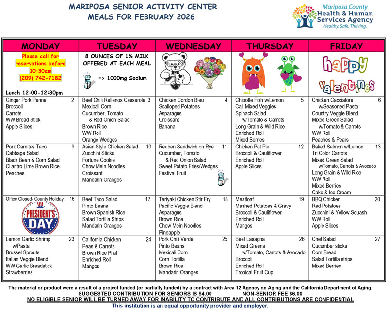 February menu