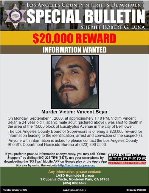 LASD homicide Bejar
