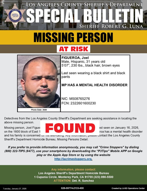LASD missing Figueroa found