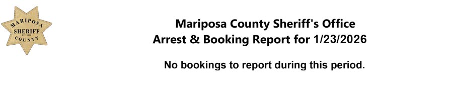 mariposa county booking report for january 23 2026
