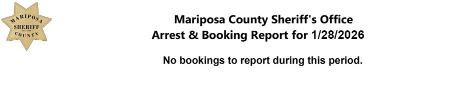 mariposa county booking report for january 28 2026