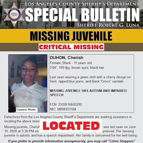 LASD missing Duhon found