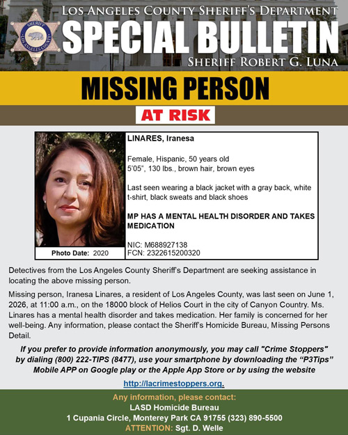 LASD missing Linares