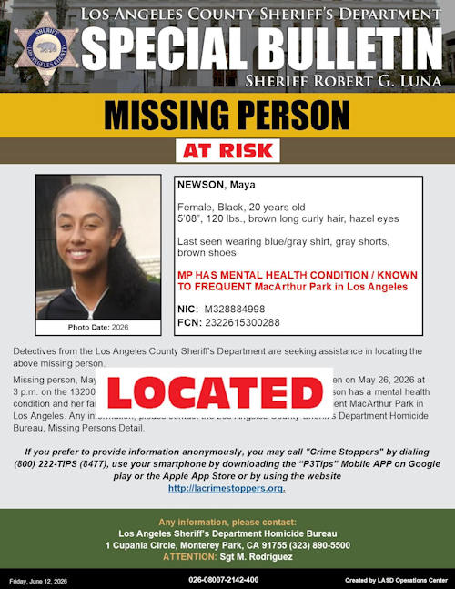 LASD missing Newson found