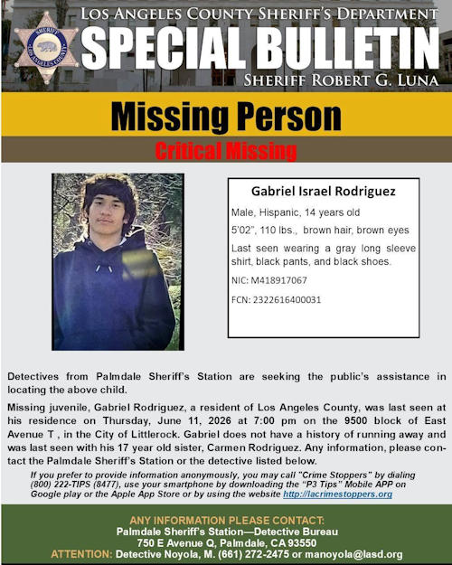 LASD missing Rodriguez