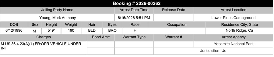 mariposa county booking report for june 16 2026 b