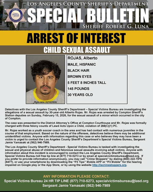 LASD arrest Rojas