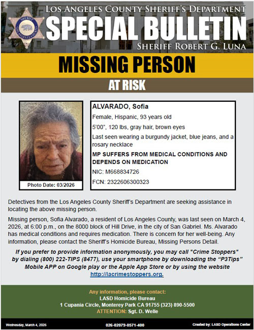 LASD missing Alvarado