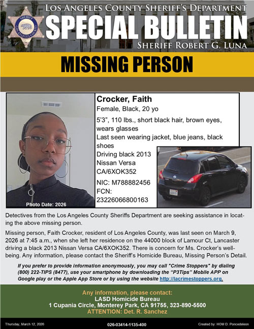 LASD missing Crocker
