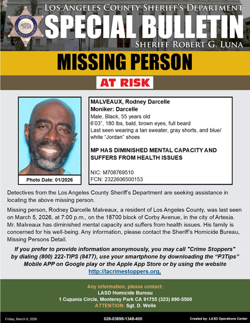 LASD missing Malveaux
