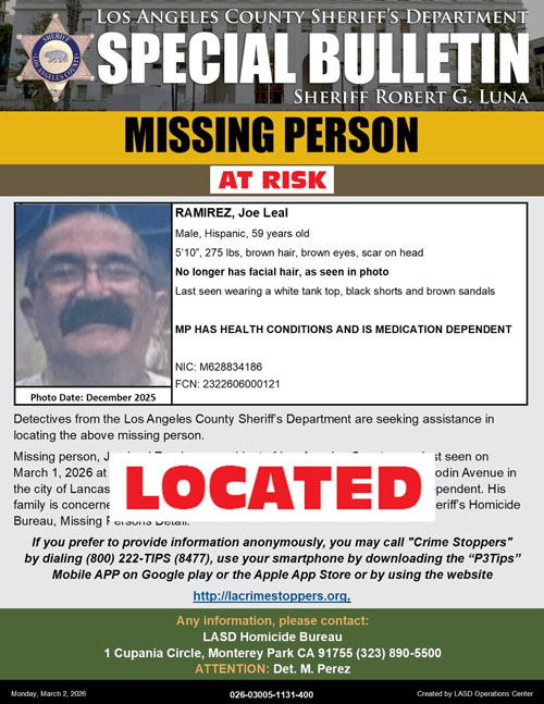 LASD missing Ramirez found