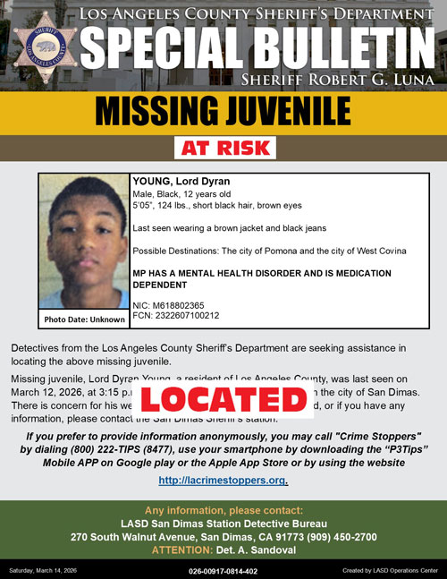 LASD missing Young found