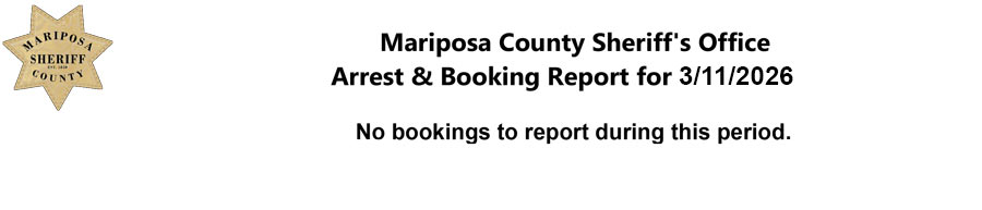 mariposa county booking report for march 11 2026