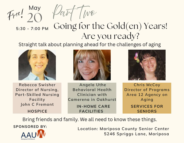 AAUW Mariposa Preparing for Golden Years pt2