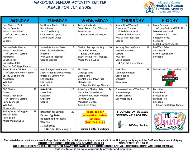 June Menu