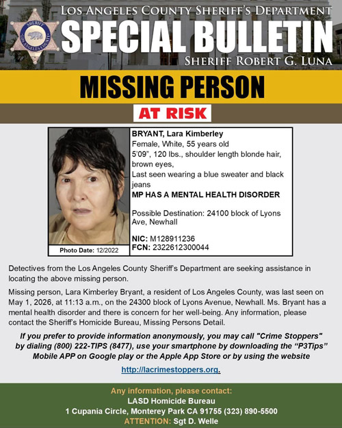 LASD missing Bryant