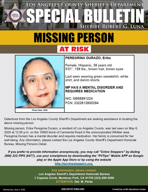 LASD missing Durazo