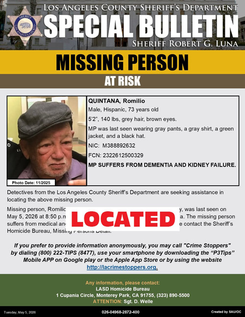 LASD missing Quintana found