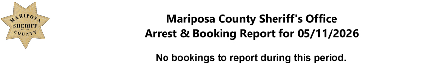 mariposa county booking report for may 11 2026