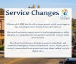 Mariposa County Announce Mari-Go to No Longer Providing Out-Of-Town Shopping Trips Effective July 1, 2026
