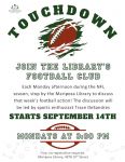 Mariposa Library Offers Football Club with Trace DeSandres This Fall Beginning on Monday, September 14, 2026