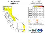 California and National Drought Summary for March 24, 2026, 10 Day Weather Outlook, and California Drought Statistics: 24% of State Abnormally Dry, a Weekly Increase of 8%